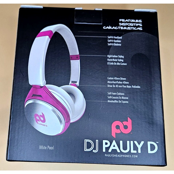 DJ Pauly D Wired On-Ear Headphones Pearl White & Pink - SMS-PD-ON-002 SMS Audio - Picture 2 of 5